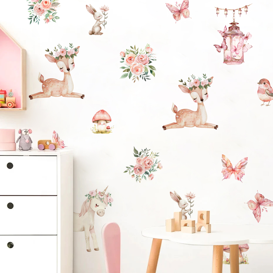 Baby Girl Nursery Quotes - Dos desenhos animados veados adesivos de