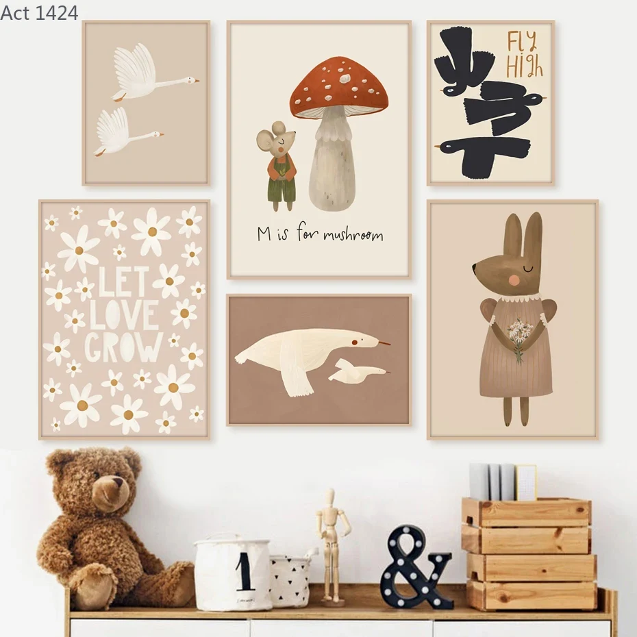 Baby Nursery Frames - Pôsteres Boho de Coelho, Rato e