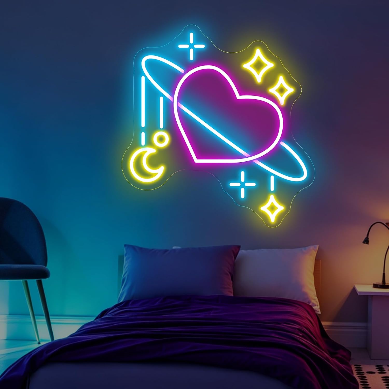 Luminária Neon LED de Planetas - Baby Nursery Wall Lights avaliação e preço